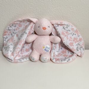 Kids Preferred Snug Hugs Pink Bunny Security Blanket Baby Lovey Big Floral Ears